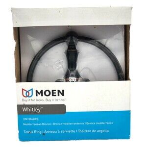 Moen Whitley Single Towel Ring Wall Mount in Mediterranean Bronze DN1886BRB